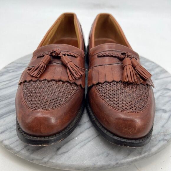 Allen Edmonds Mens 11A Narrow Shoe Brown Cody Tassel Loafers Slip On Woven Dress main image 6